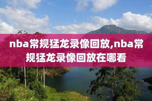 nba常规猛龙录像回放,nba常规猛龙录像回放在哪看