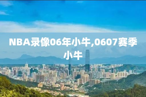 NBA录像06年小牛,0607赛季小牛